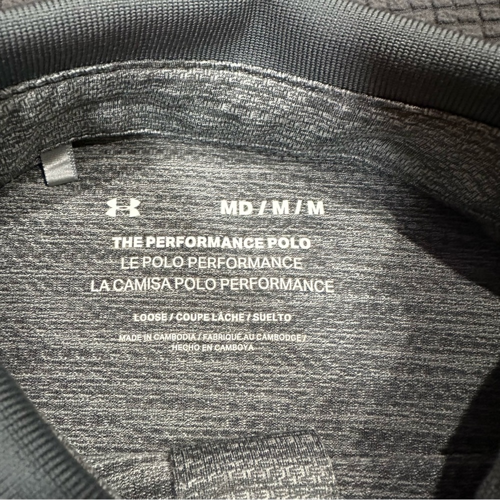 Under Armour Gray Performance Polo Shirt Men’s Medium Stretch Athletic Golf Top - Picture 3 of 8
